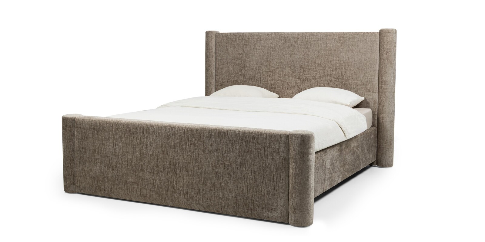 Dvoulůžková čalouněná postel Zeni 160x200 s roštem a úložným prostorem béžová