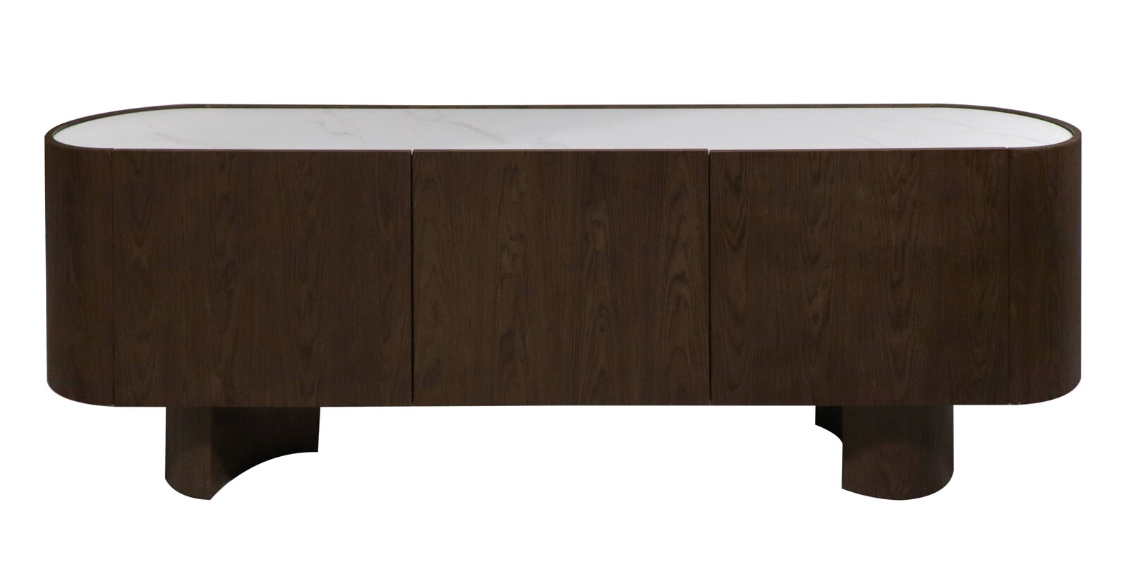 Komoda Coria 221 cm ořech tmavý/mramor