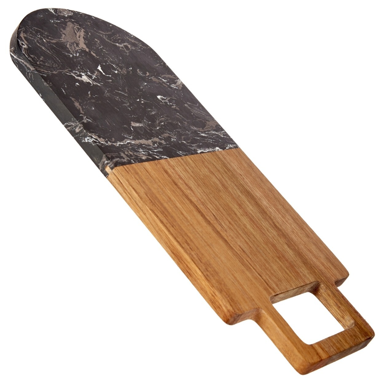 Krájecí prkénko s úchytem PREPPY 38x18 cm z masivu/černý mramor