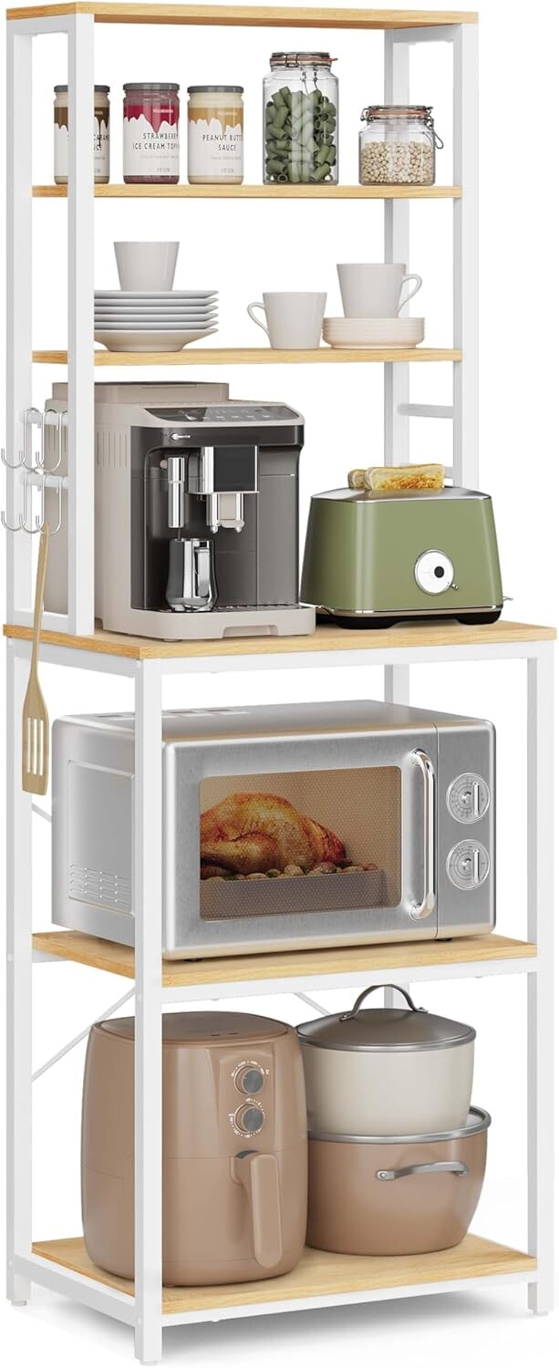 Kuchyňský regál Vasagle CUSTOM 167 cm bílý/hnědý