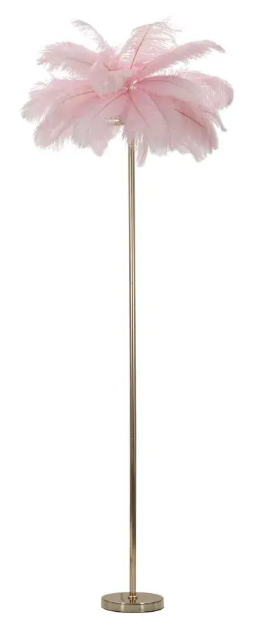 Stojací lampa Palm 160 cm růžová/zlatá