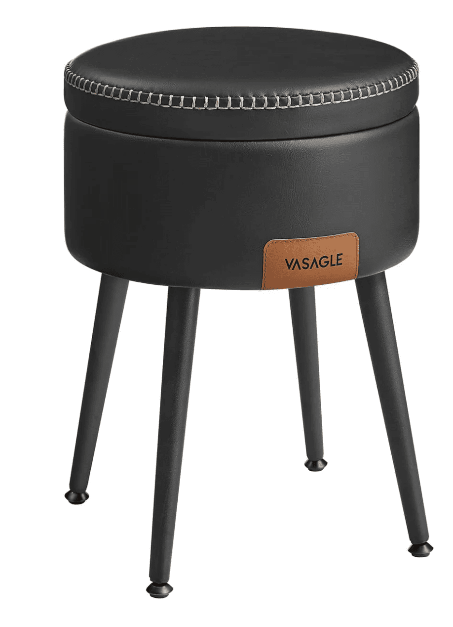 Taburet s úložným prostorem Vasagle Edgar I černý
