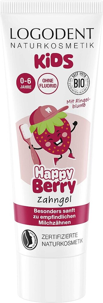 Logona Detský zubný gél jahoda HAPPY BERRY 75ml