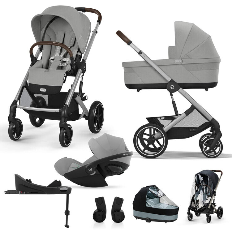 CYBEX SET Kočík 4v1 Balios S Lux Silver Stone Grey Gold 2024 s autosedačkou a doplnkami