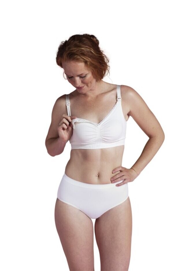 CARRIWELL Organic materská a dojčiace podprsenka- PRÍRODNÁ BIELA veľ. L