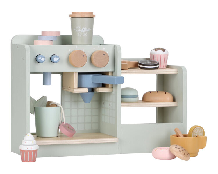 LITTLE DUTCH Kávovar drevený veľký s príslušenstvom Coffee House