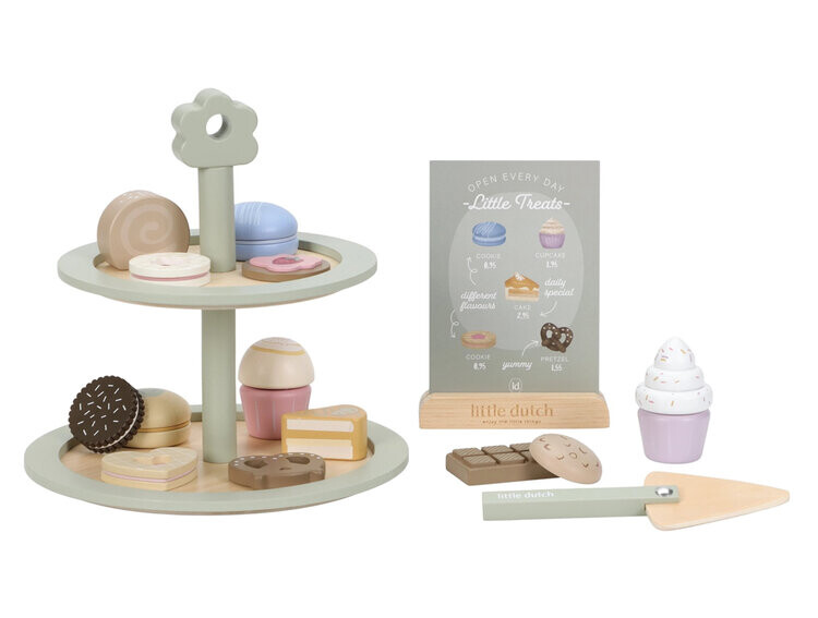 LITTLE DUTCH Stojan na pečivo s doplnkami drevený