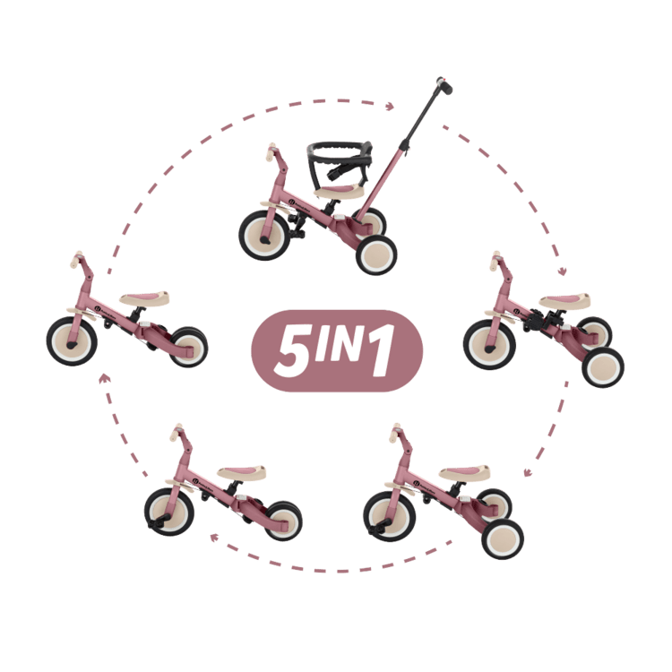PETITE&MARS Trojkolka 5v1 Turbo Dusty Rose