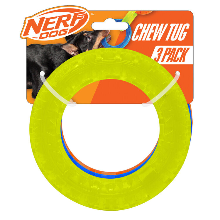NERF DOG Hračka pre psov 3 ks priehľadných kruhov so spikami EXO 12,5 cm