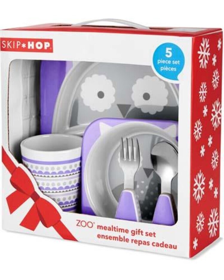 SKIP HOP Zoo Jedálenský darčekový set melamínový Winter Sova 6 m+