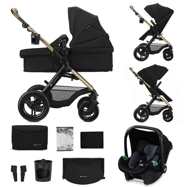 KINDERKRAFT Kočík kombinovaný 3v1 Moov 2 XL Air Black
