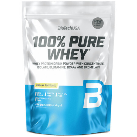 BIOTECHUSA 100% Pure whey proteín príchuť banán 454 g