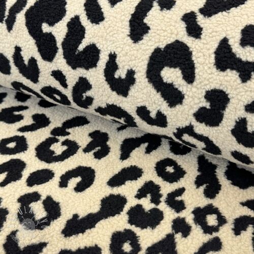 Kabátovina TEDDY JACQUARD Animal skin black