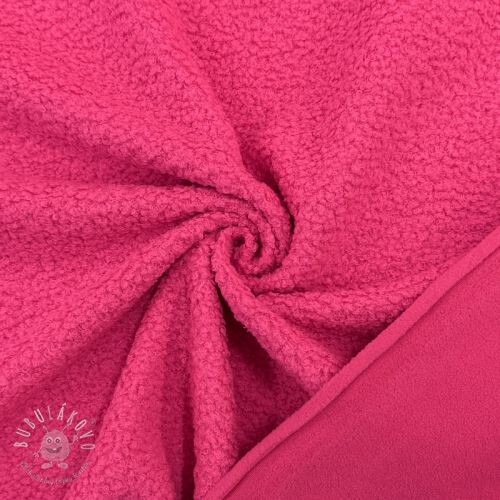 Fleece TEDDY DOUBLE SIDED pink neon