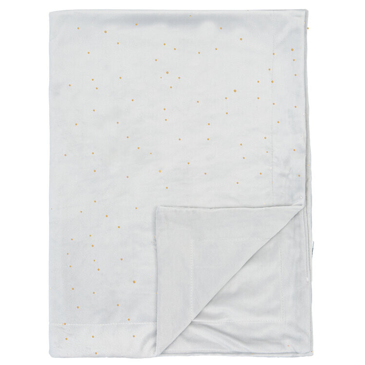 BIMBI DREAMS Deka zlaté bodky velúr grey  80x110 cm