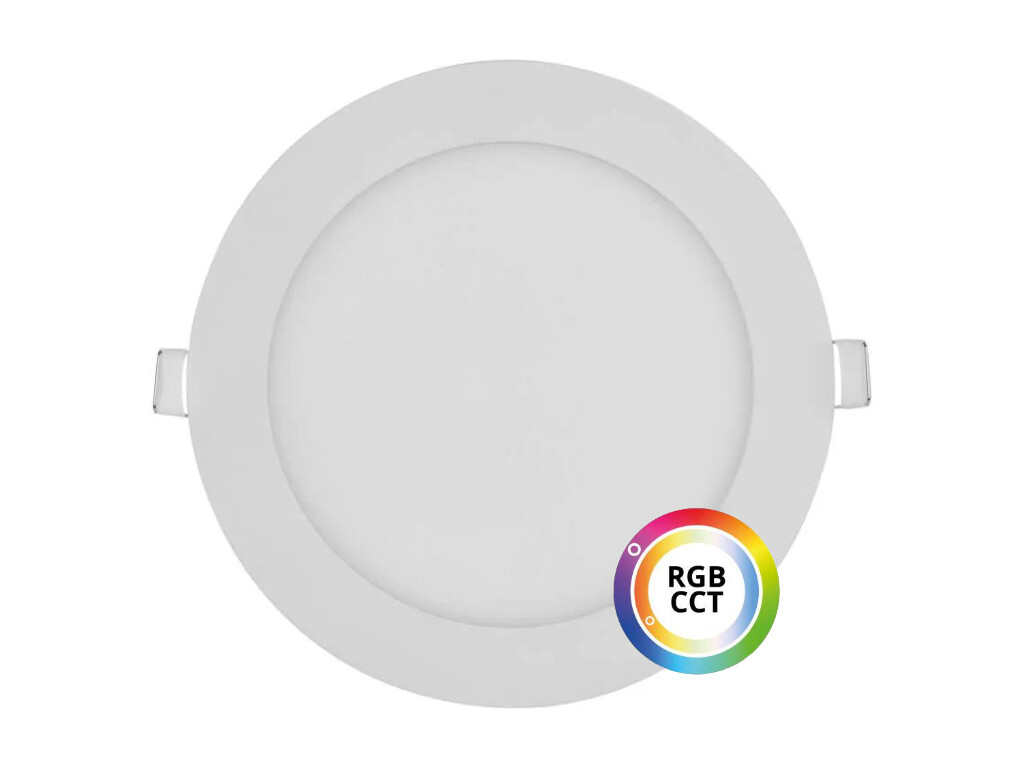 T-LED Biely vstavaný LED panel guľatý 174mm 18W 24V RGB+CCT 102331