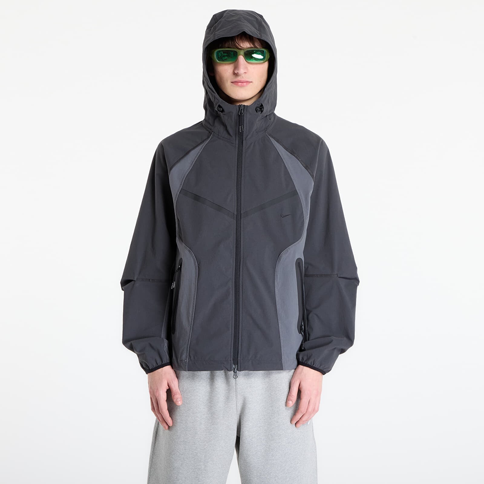 Bunda Nike Tech Men's Dri-FIT Woven Full-Zip Color-Block Windrunner Jacket Anthracite/ Iron Grey/ Black L