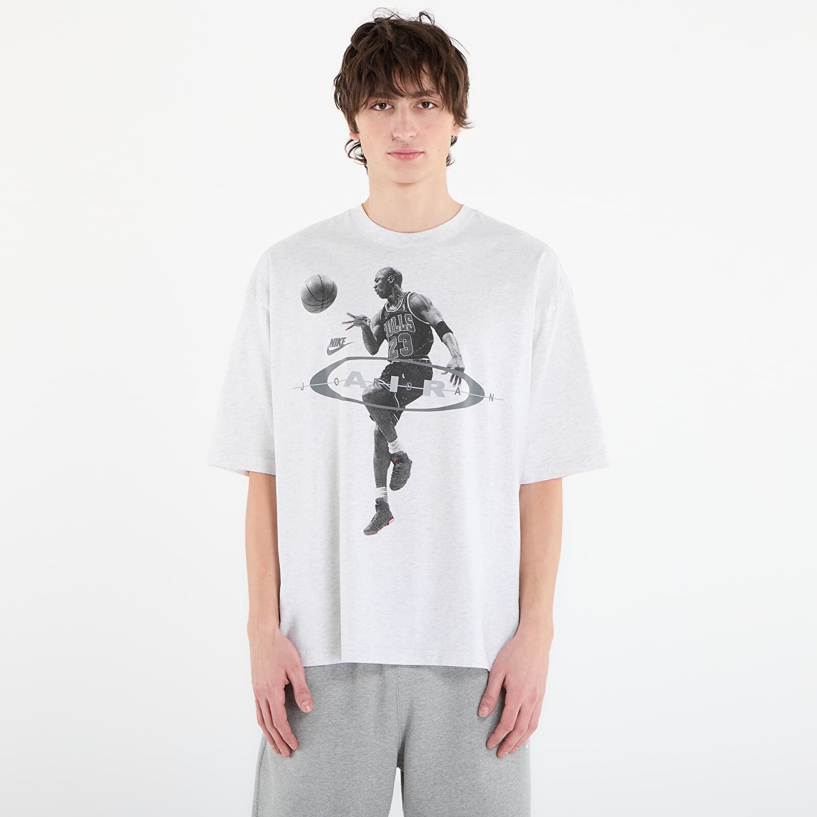 Tričko Jordan Brooklyn Men's T-Shirt Birch Heather/ Black XS