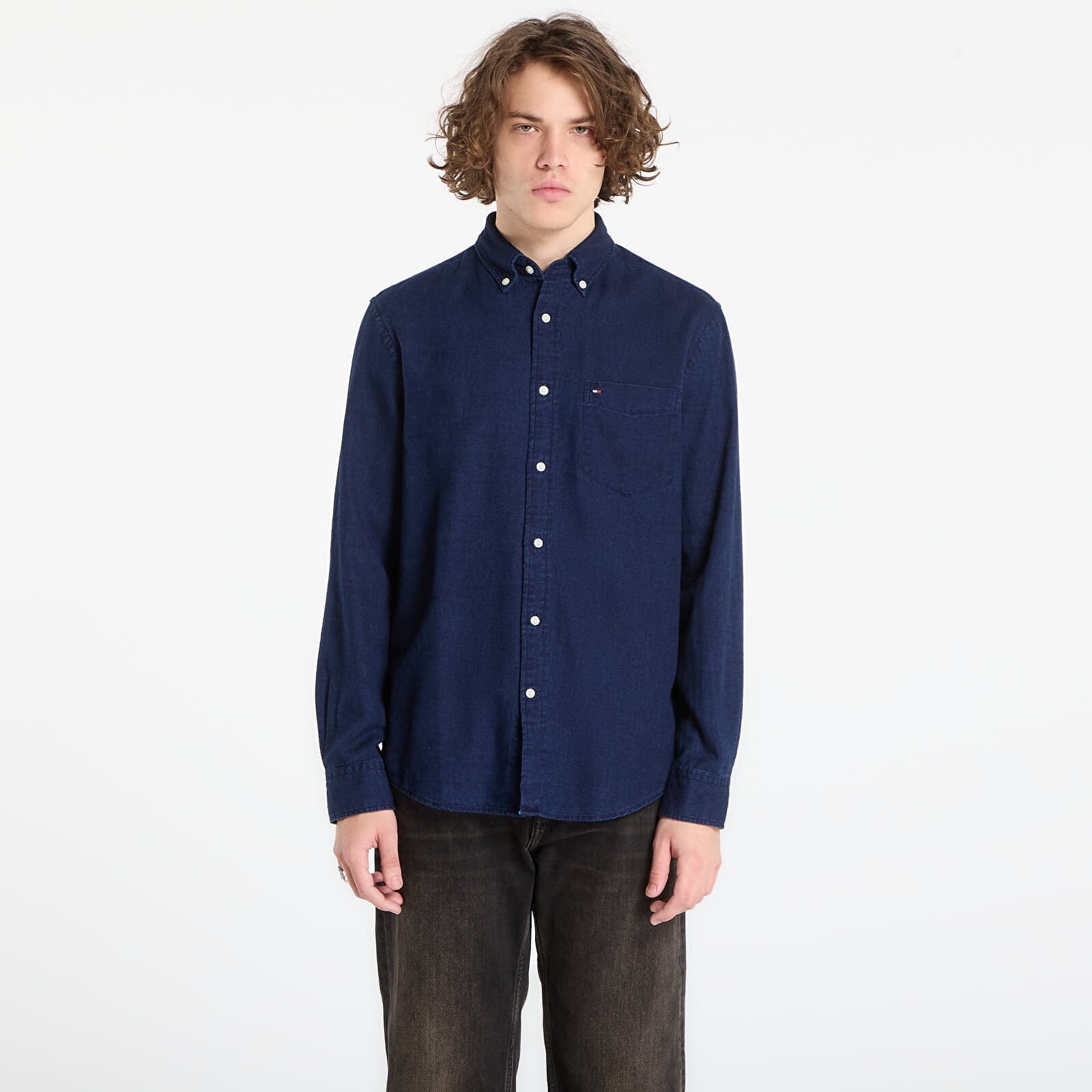 Košeľa Tommy Hilfiger Flannel Indigo Shirt Dark Blue Indigo M