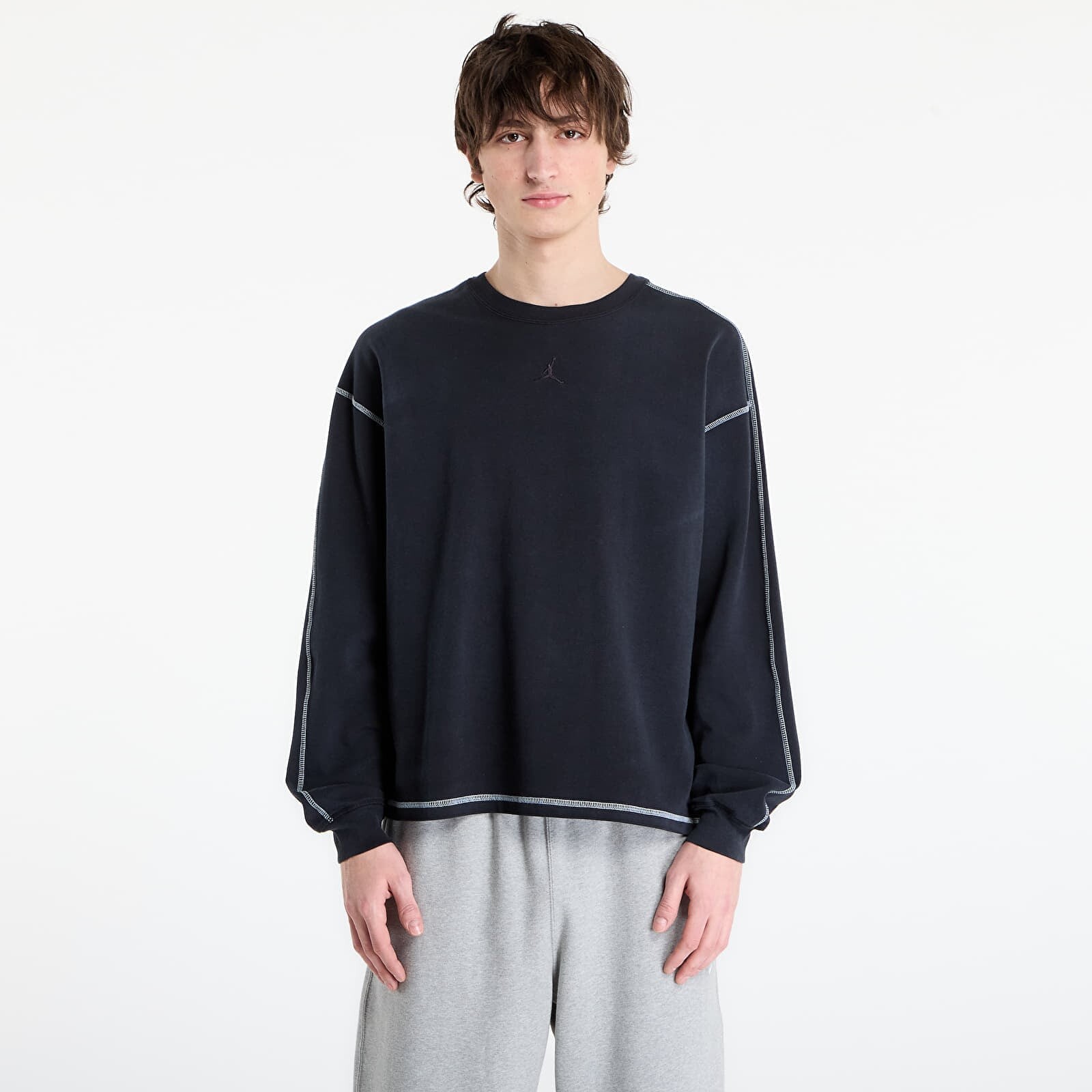 Mikina Jordan Flight Men's Heavyweight Long-Sleeve Top Black/ Sail/ Black S