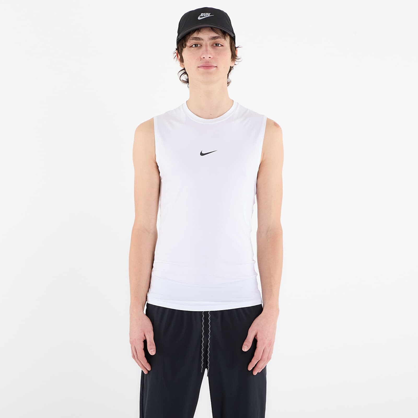 Nike Pro Men's Dri-FIT Tight Sleeveless Fitness Top White/ Black XL