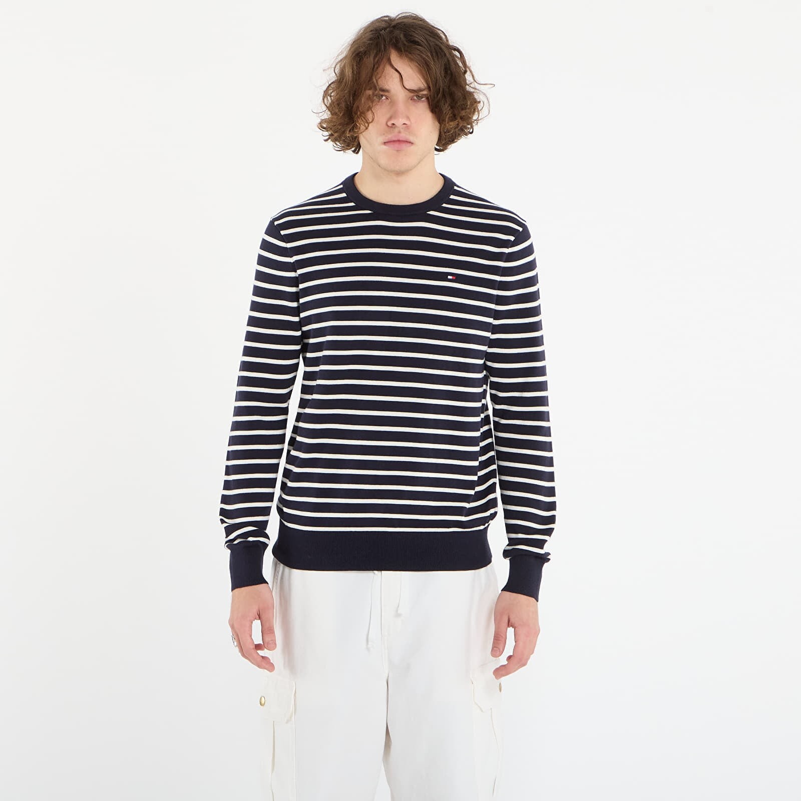 Sveter Tommy Hilfiger Essential Ssnl Cotton Crew Neck Desert Sky/ Ivory M