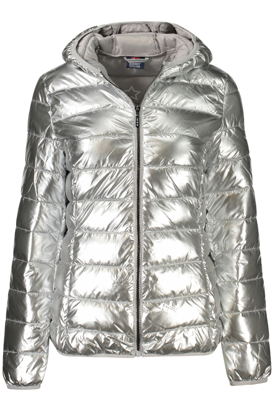 Dámska strieborná prešívaná zimná bunda