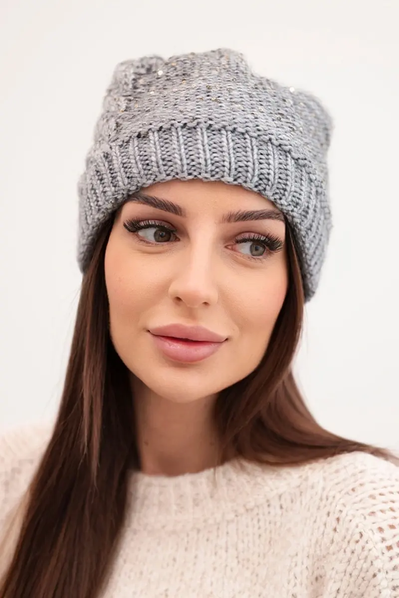 Dámska čiapka Amira K359 svetlosivá