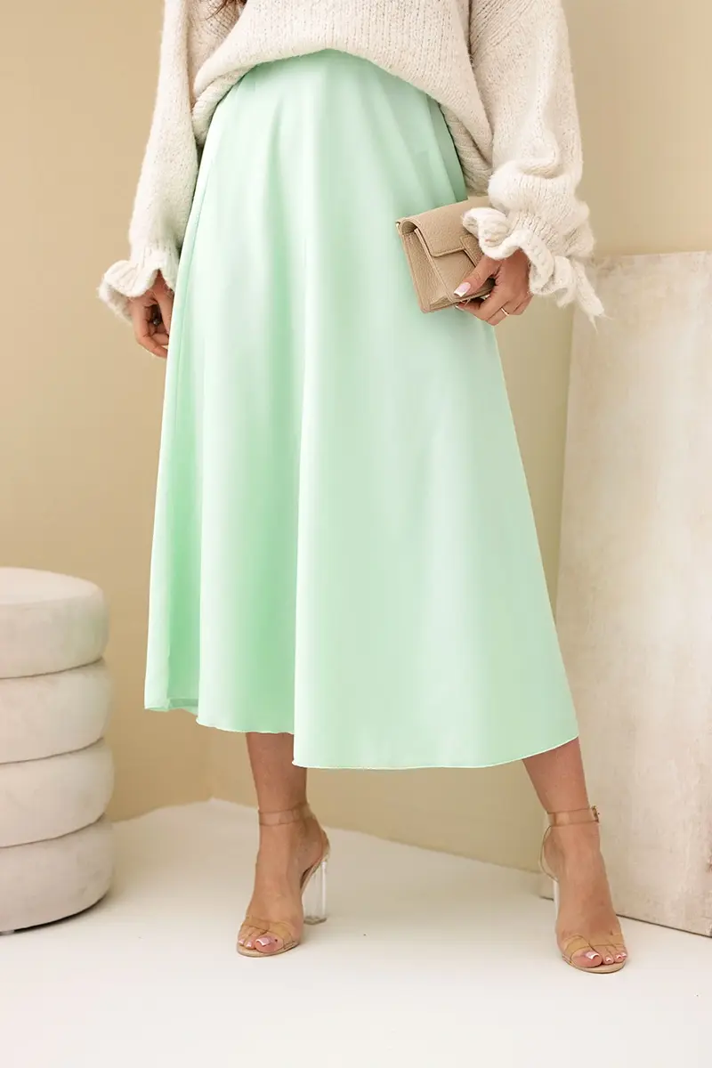 Kesi Włoski dámska viskózová midi sukňa mint