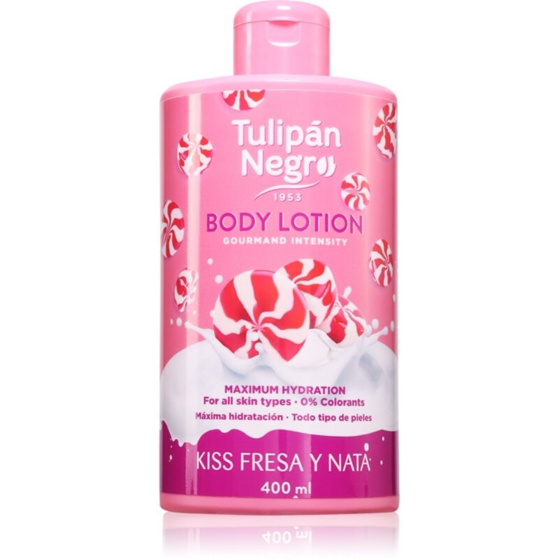 Tulipán Negro Kiss Fresa Y Nata telové mlieko 400 ml