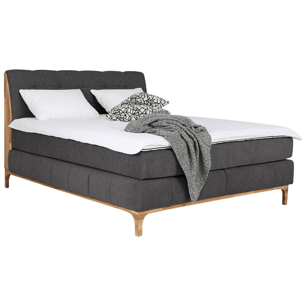 MID.YOU BOXSPRINGOVÁ POSTEĽ, 180/200 cm, tmavosivá