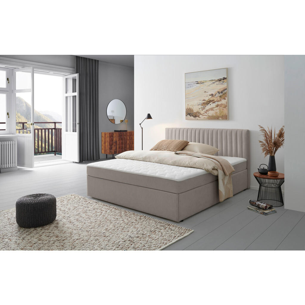 MID.YOU AMERICKÁ POSTEĽ, 200/200 cm, svetlosivá