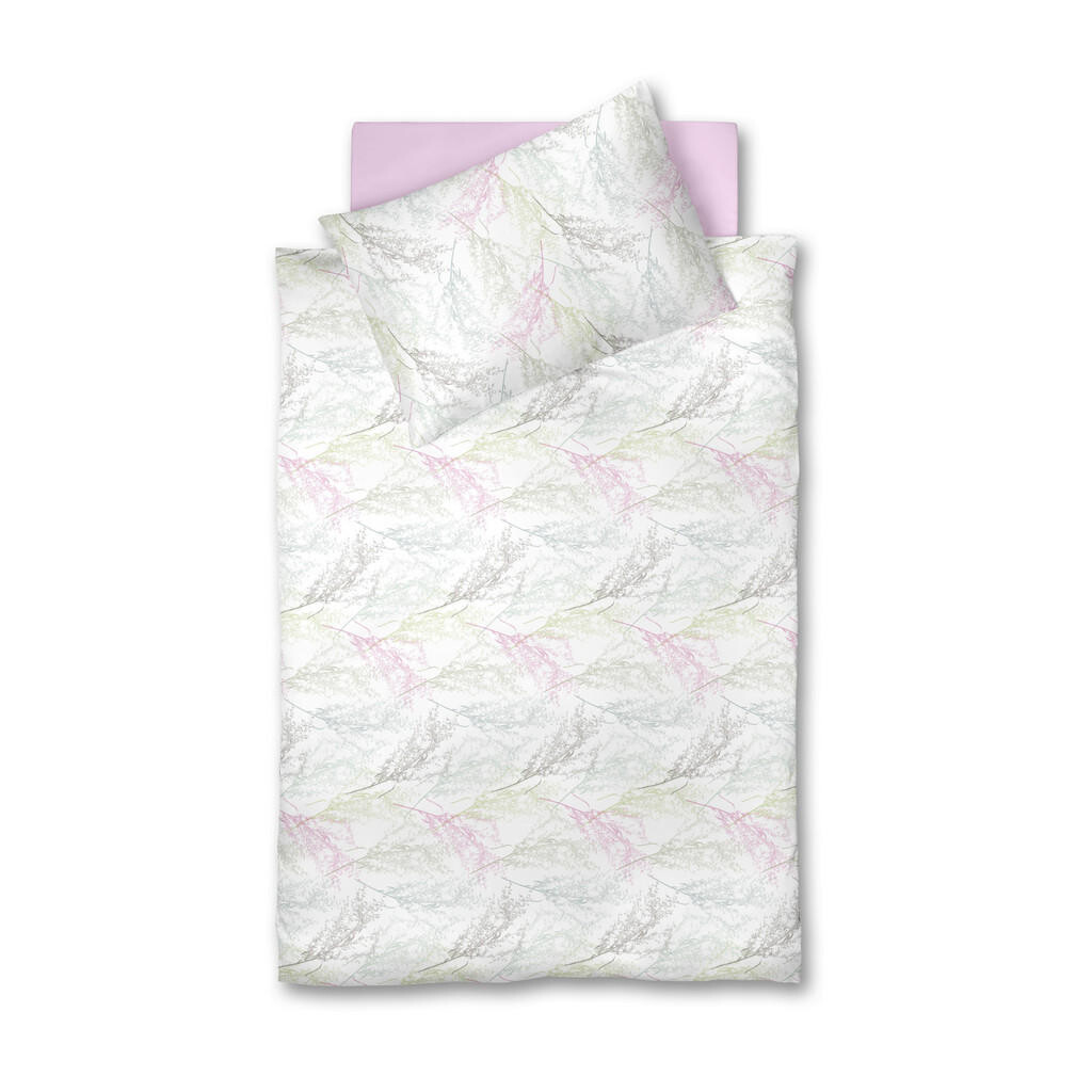 Fleuresse POSTEĽNÁ BIELIZEŇ, makosatén, biela, svetloružová, sivobéžová, šalviovozelená, 140/200 cm