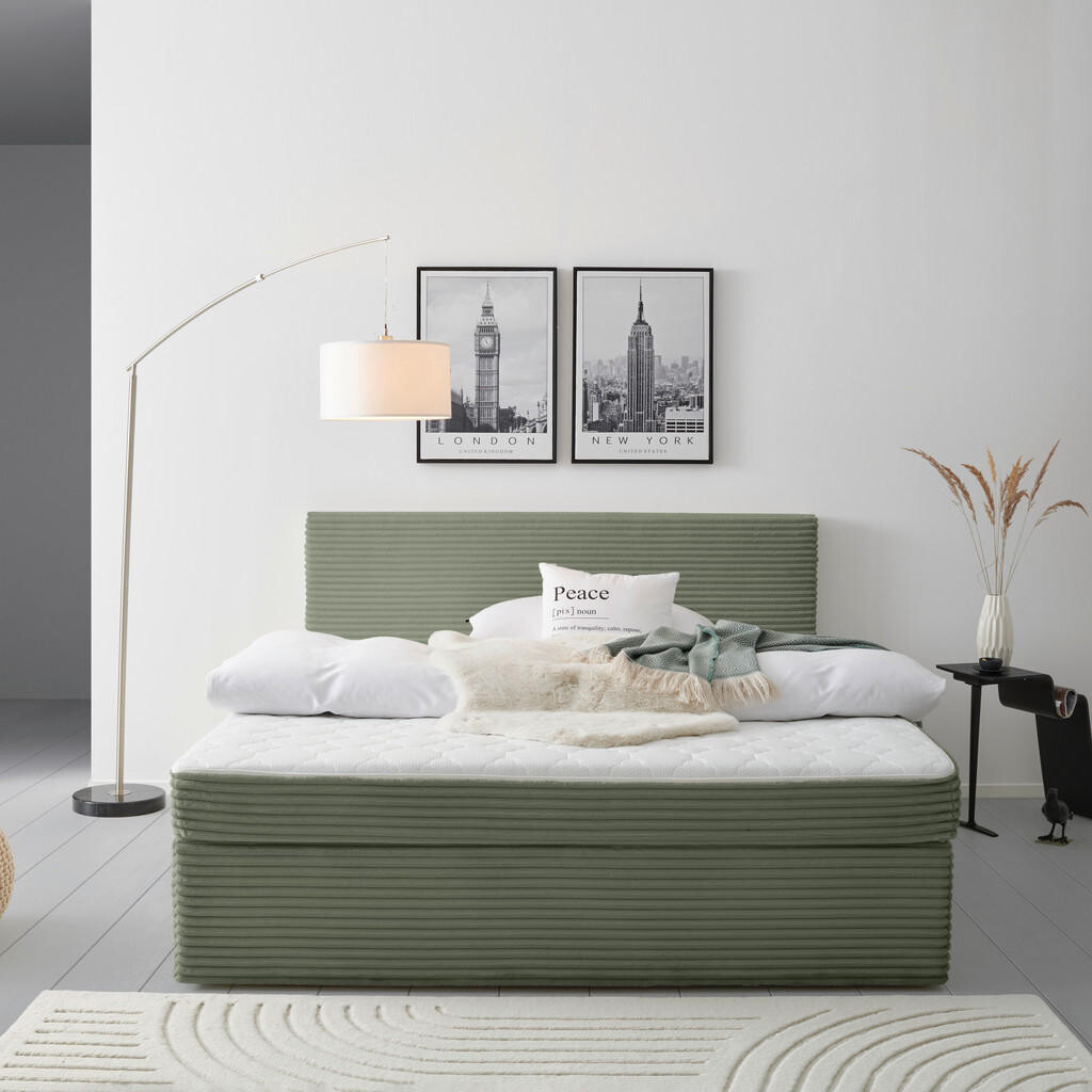MID.YOU AMERICKÁ POSTEĽ, 160/200 cm, zelená