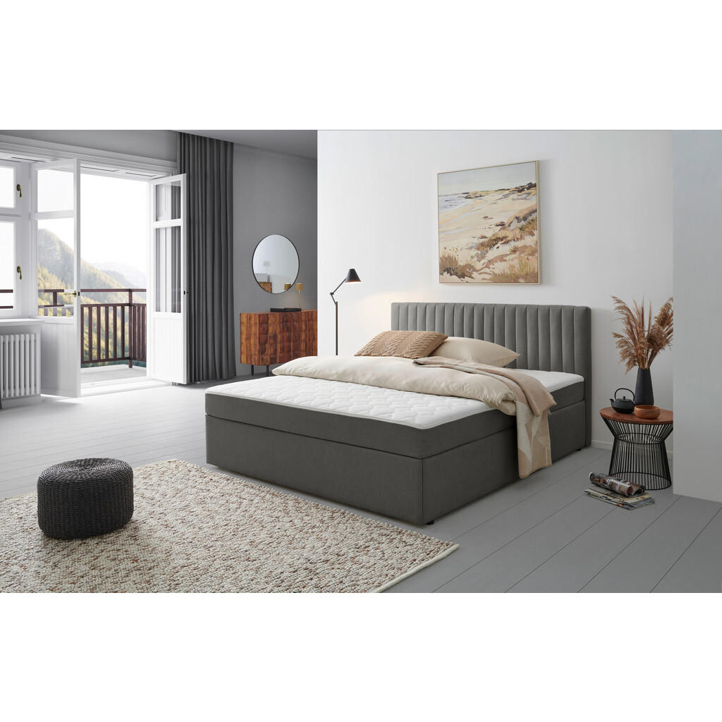 MID.YOU AMERICKÁ POSTEĽ, 160/200 cm, tmavosivá