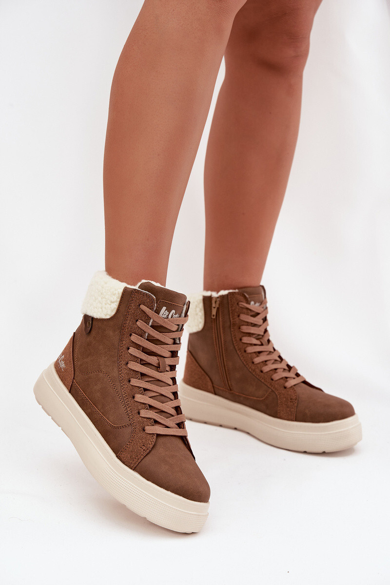 Dámské zimní boty s kožíškem Lee Cooper LCJ-25-01-3735 hnědé 40