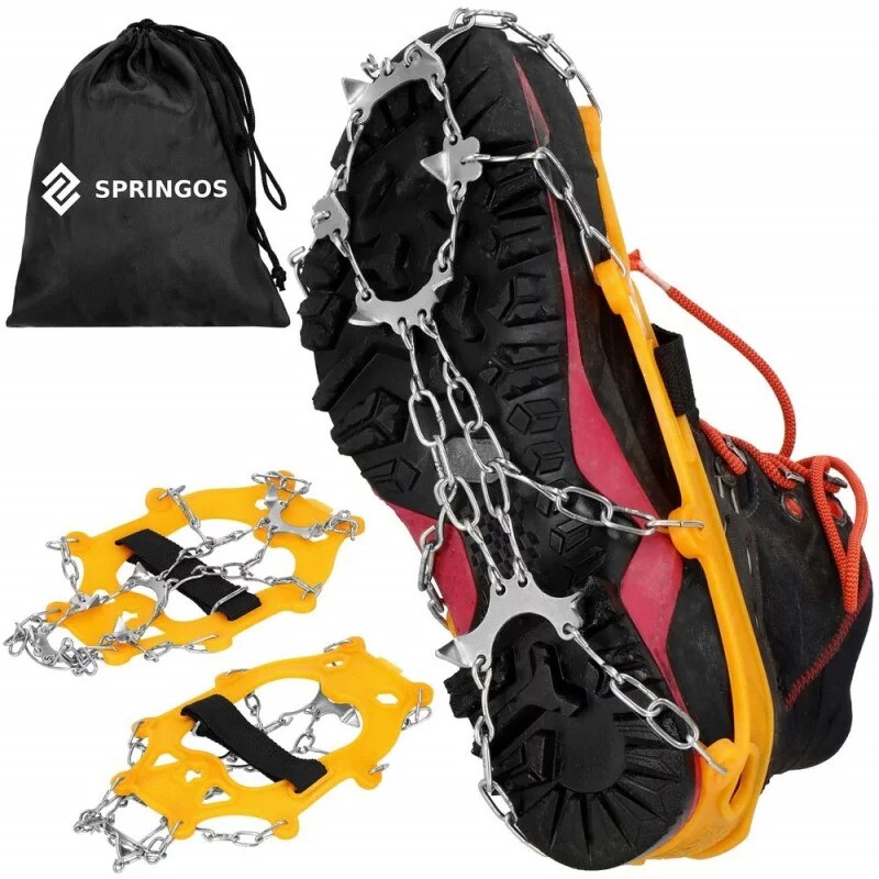 Protišmykové návleky na topánky Springos Tauris - žlté-strieborné,