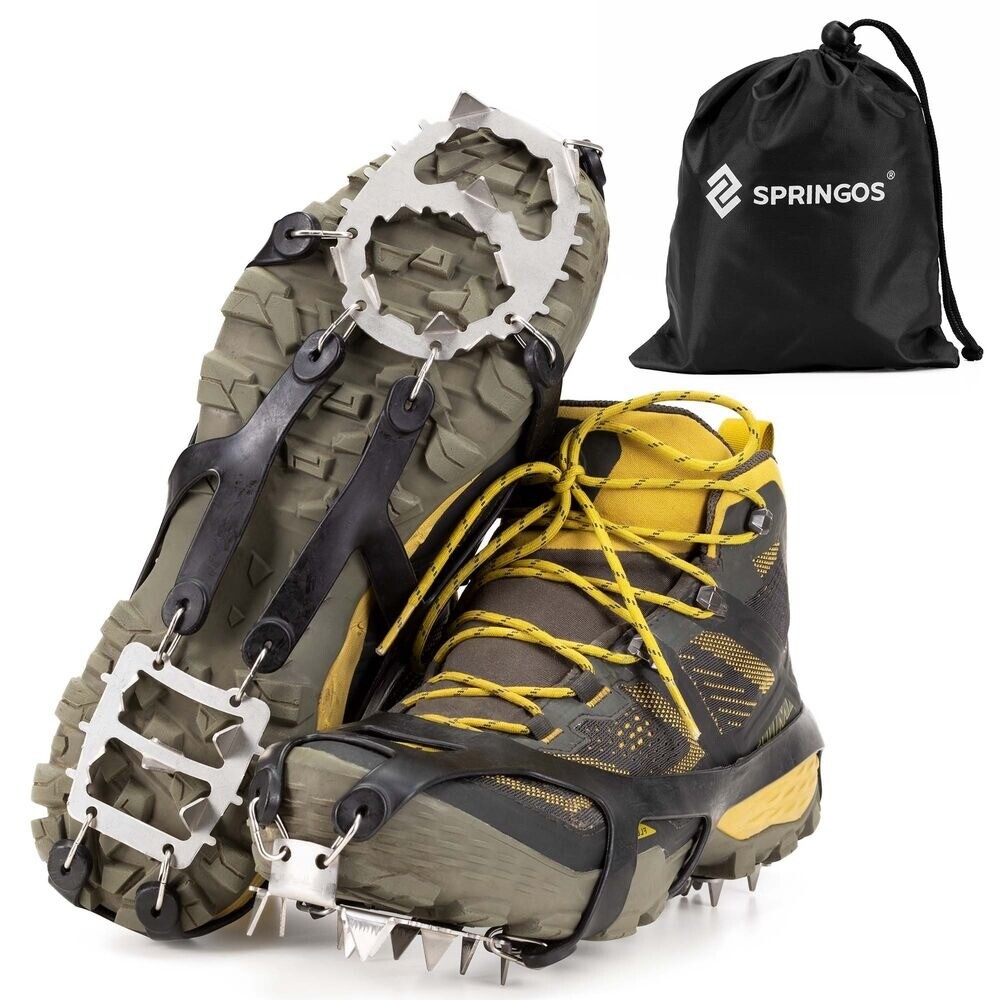 Protišmykové návleky na topánky Springos CS - čierne-strieborné,