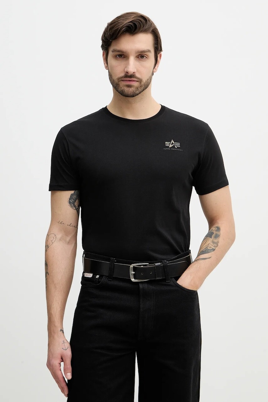 Bavlnené tričko Alpha Industries Backprint Mirror Camo