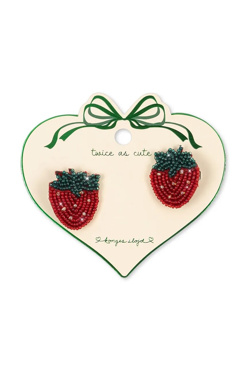 Detské sponky Konges Sløjd 2 PACK STRAWBERRY BEADED HAIR CLIP 2-pak