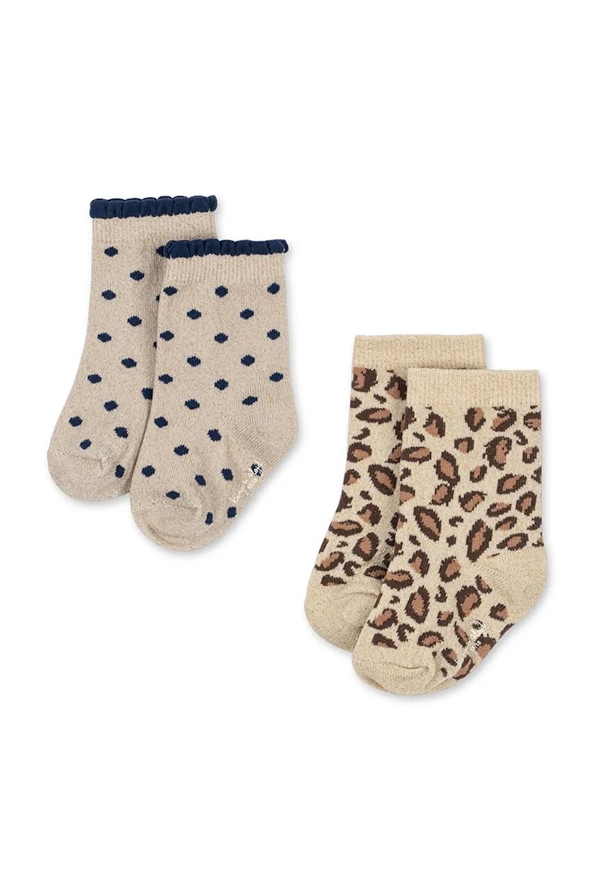 Detské ponožky Konges Sløjd 2 PACK LEO AND DOT GLITTER JACQUARD SOCKS 2-pak