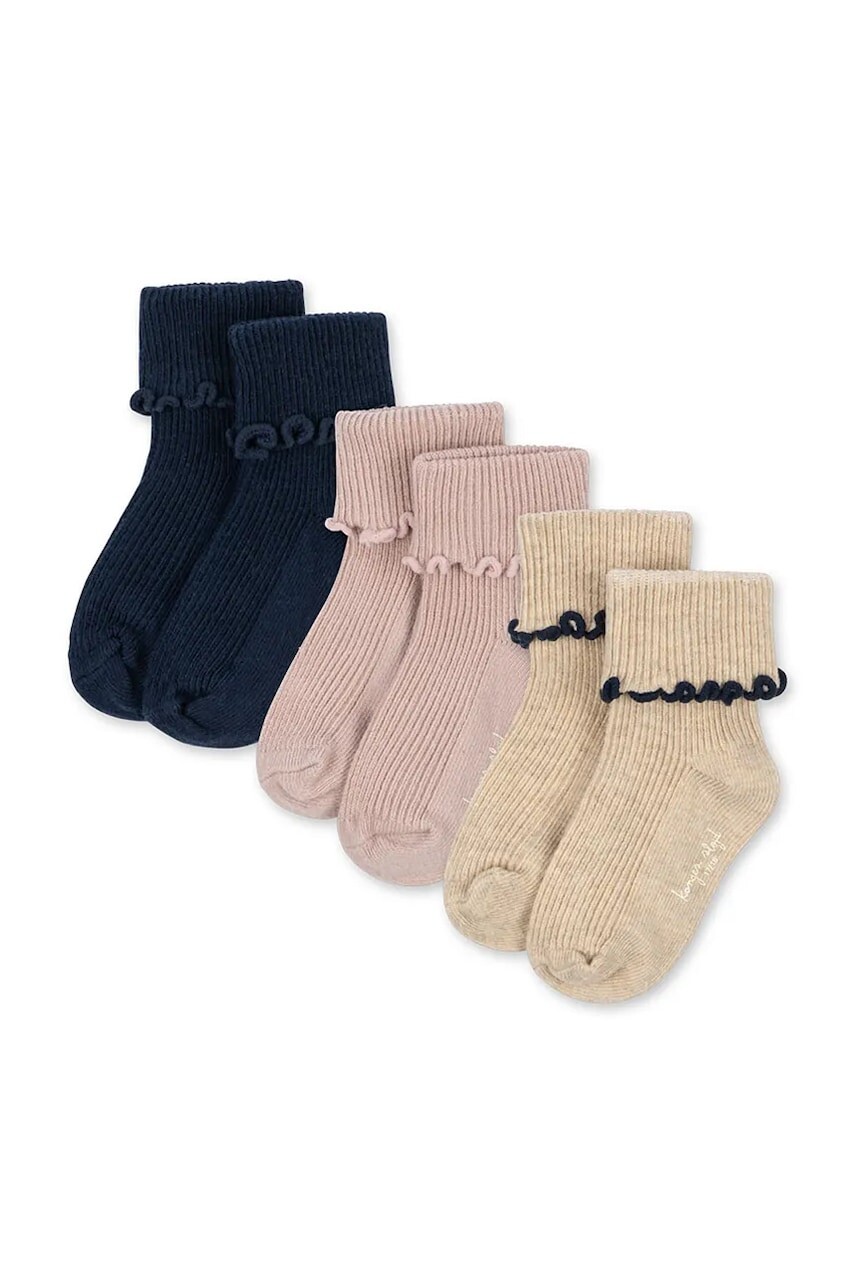 Detské ponožky Konges Sløjd 3 PACK RIB FRILL SOCKS 3-pak