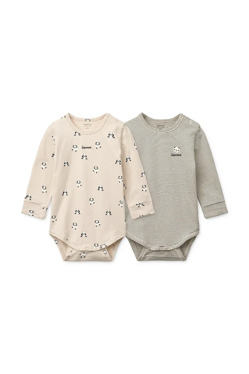 Body pre bábätká Liewood Yanni Grow Printed LS Bodystocking 2-pak