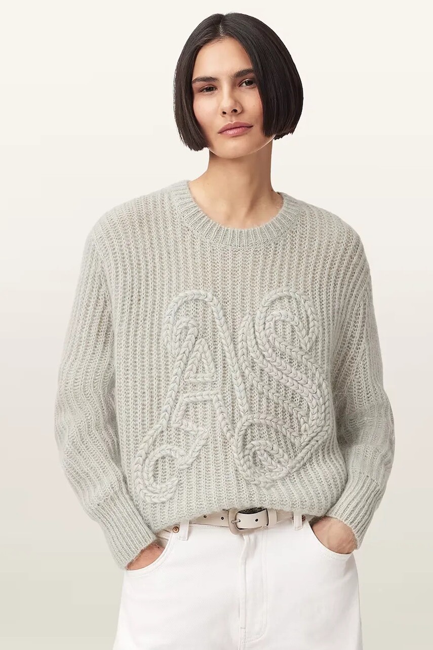 Sveter s prímesou vlny AllSaints CHAIN