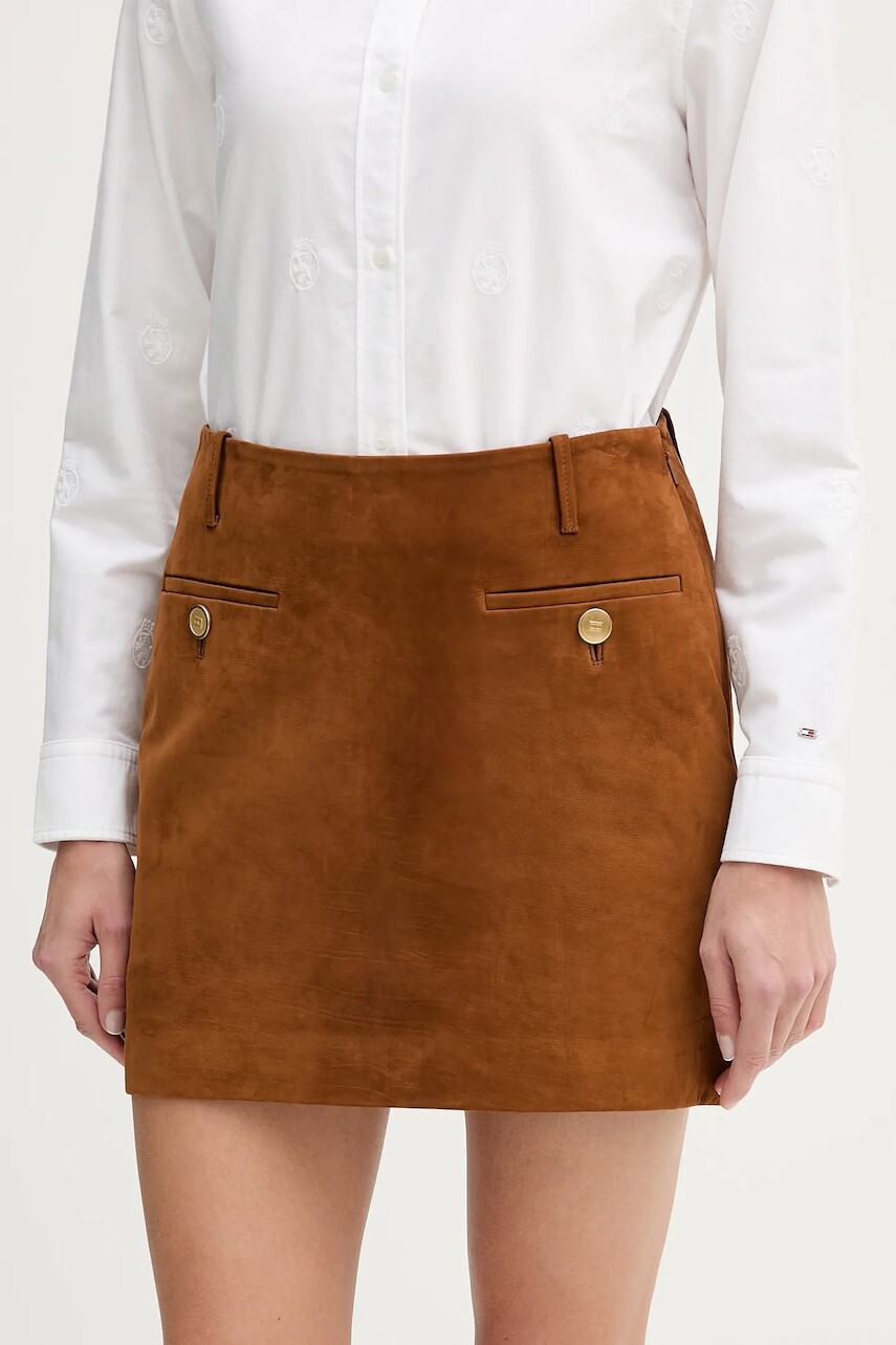 Semišová sukňa Tommy Hilfiger