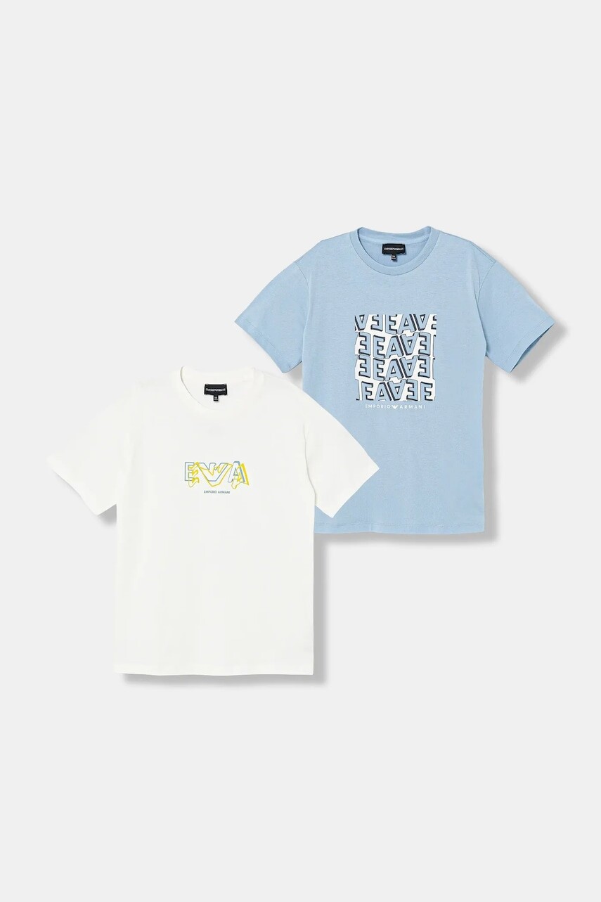 Detské bavlnené tričko Emporio Armani 2-pak
