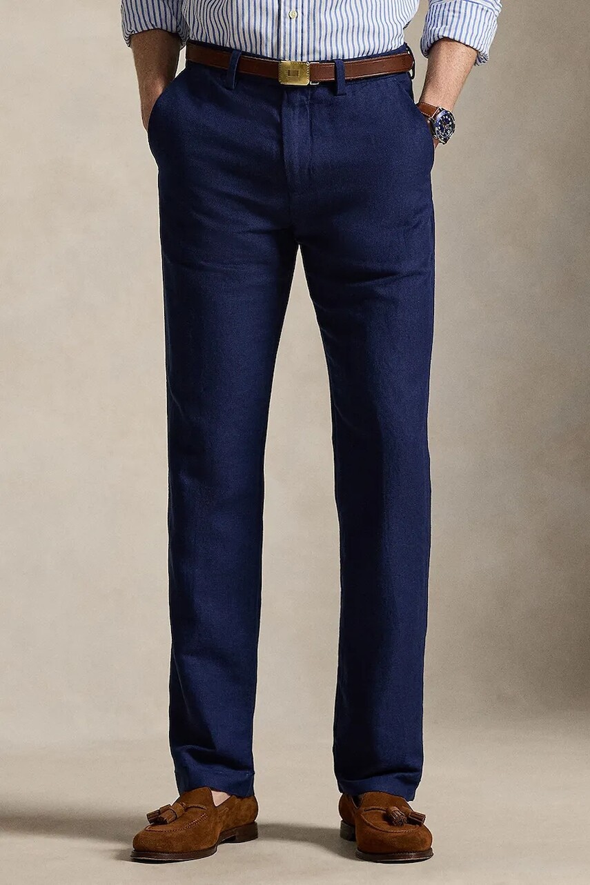 Nohavice s prímesou ľanu Polo Ralph Lauren