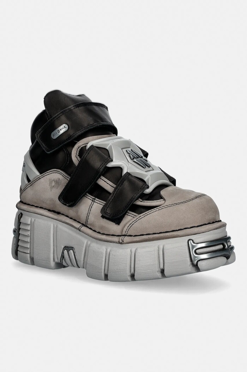 Kožené tenisky New Rock ALASKA PERLA, ITALI NEGRO, TOWER PERLA + AC