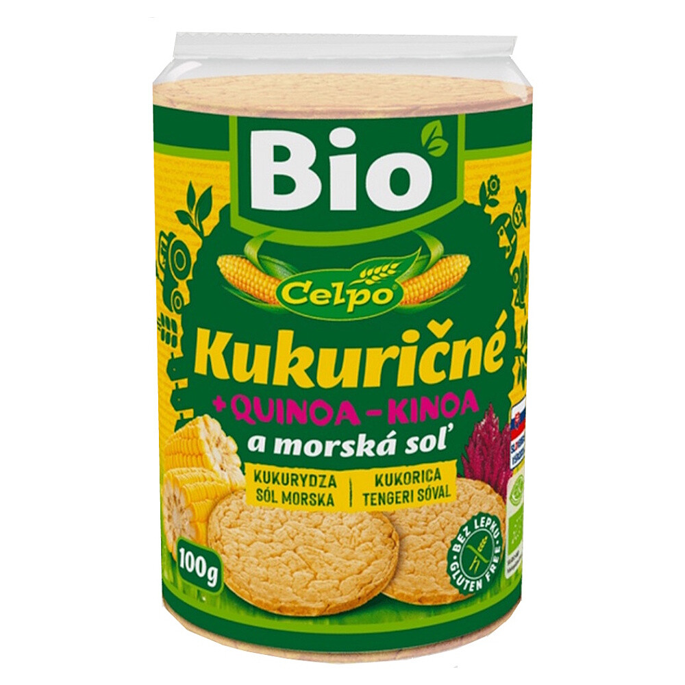 CELPO Kukuričné chlebíčky s quinoou a morskou soľou BIO 100 g