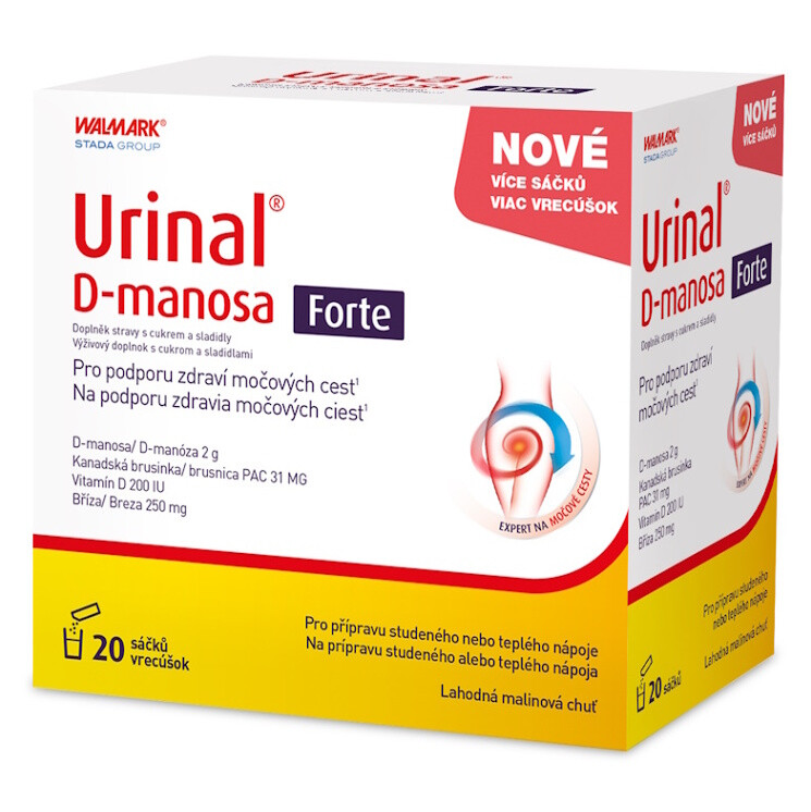 URINAL D-manosa forte 20 vrecúšok, poškodený obal
